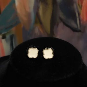Nordstrom Jewelry - White & silver clover enamel post back earrings Nordstrom Jewelry - White & silver clover enamel post back earrings